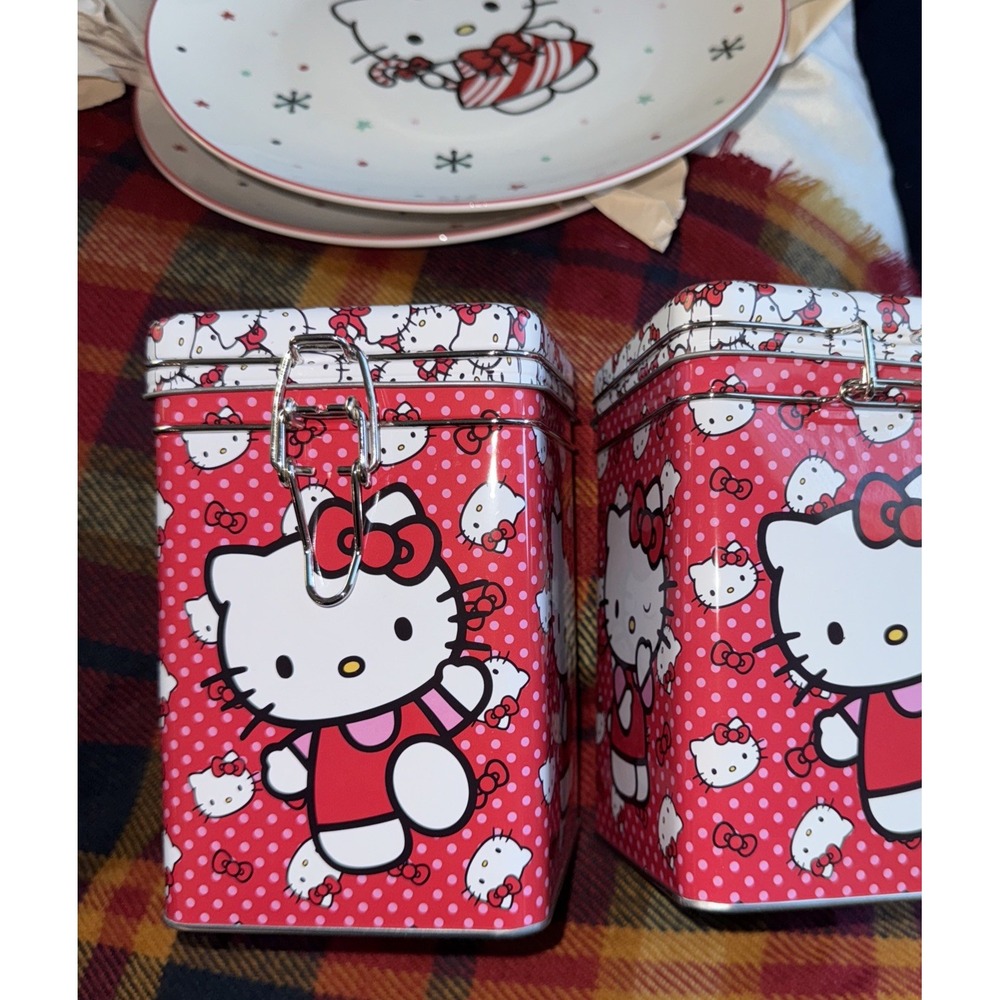 Nwt Sanrio Hello Kitty Tin 2024 With Hinged Snap Lid 6.5x4x4 Christmas Gift New